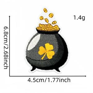 Parche Bordado Termoadhesivo Colorido con Certificación BSCI/ISO, Trébol de la Suerte Verde del Día de San Patricio, Parches Bordados Personalizados para Sudaderas - Product Image 5