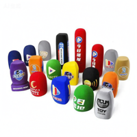 Boîte en mousse pour microphone sans fil OEM, grande taille, anti-bruit, coupe-vent, légère, avec logo personnalisable, capuchon en éponge pour Vlog et interview