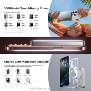 LISEN 0.5 Inch Ultra <b>Wireless</b> Magnetic Power Bank 10000mAh 22.5W Fast Charging Metal Portable Lithium Battery Pack for Phones - Product Image 4