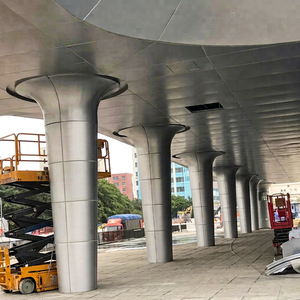 Columnas Estructurales de Aluminio Curvadas Rojas Personalizadas para Exteriores de Edificios, Diseño Contemporáneo, Recubrimiento en Polvo Anticorrosión - Product Image 3