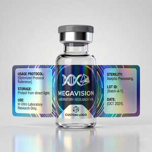 Etichetta Olografica Personalizzata in Vinile per Fiale <span class=keywords><strong>di</strong></span> Peptidi da 5ml e 10ml, per Uso in <span class=keywords><strong>Laboratori</strong></span> <span class=keywords><strong>di</strong></span> Ricerca - Product Image 1