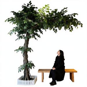 Grand Arbre Banyan Artificiel en Plastique, <span class=keywords><strong>Plante</strong></span> Verte Bionique pour Décoration, Mariage, Vitrine, Arbre à Vœux, Hôtel, Intérieur et Extérieur - Product Image 1