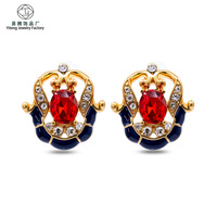 Boucles d'oreilles pendantes en alliage vintage avec pierres précieuses et verre, design diamant, style industriel, vente directe usine, pour femme, cadeau pour elle