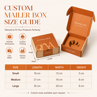 Ensemble d'emballage personnalisé pour déballage : Boîte d'expédition en carton ondulé avec logo, sac en papier, carte de remerciement, autocollant et ruban pour marques de boutiques