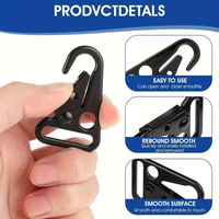 Clip de Sangle Militaire Noir, Mousqueton Tactique, Clip HK, Mousqueton à Ressort à Fermeture Automatique, Attache Rapide, Accessoire de Sac en Métal