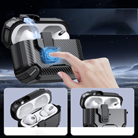 Étui de protection robuste antichoc avec verrouillage sécurisé et aimant en TPU PC pour Airpods 5 4 Pro 3 avec support de téléphone