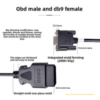 Cable Conector DB9 a OBD Macho con Gateway de Fibra Óptica, 6 Puertos Serie DB9 Hembra RS232, Herramienta de Diagnóstico Automotriz