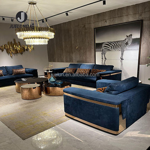 2024 meubles de salon modernes or acier inoxydable maison canapés velours canapé sièges Style européen <span class=keywords><strong>Chesterfield</strong></span> canapé ensemble - Product Image 5