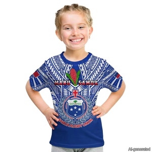 Personalizzato personalizza <span class=keywords><strong>testo</strong></span> <span class=keywords><strong>e</strong></span> numero Samoa Kid T Shirt alta qualità elastico Comfort ragazzi ragazze manica corta T-Shirt Drop Ship Tee - Product Image 1