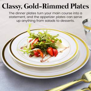 600 Platos Desechables de Plástico Resistente para Fiestas, Vajilla Elegante y de Alta Calidad para Fiestas, Bodas, Hoteles y Restaurantes - Product Image 4