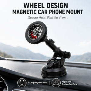 Support de téléphone magnétique en alliage d'aluminium durable pour voiture, ornement de volant de course, support extensible multi-angle stable à 360 degrés - Product Image 2