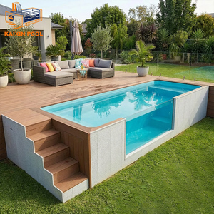 Grande Piscine Préfabriquée Hors Sol de Jardin Facile à Installer, avec Fenêtre en Verre, en Fibre de Verre, Type Bassin Conteneur pour la Famille - Product Image 6