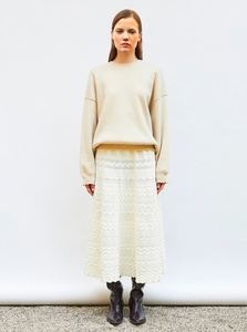 Cárdigan <span class=keywords><strong>Floral</strong></span> de gran tamaño informal de mezcla de Mohair de Cachemira de lana ligera para mujer, puños con dobladillo festoneado, transpirable para Otoño Invierno - Product Image 4