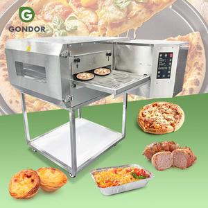 Four à pizza tunnel en pierre italien et chinois, grand format, entièrement automatique, avec mini convoyeur, double alimentation gaz et électrique - Product Image 1