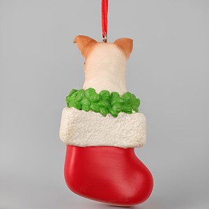 Amuleto Navideño Personalizado de <span class=keywords><strong>Chihuahua</strong></span> de 2.95'' de Alto, Modelo de Cachorro Navideño Divertido, Resina Pintada a Mano Resistente a la Corrosión - Product Image 5