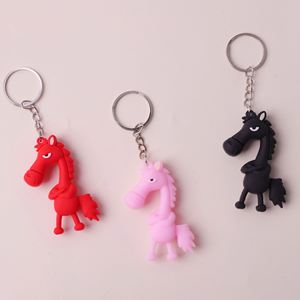 Wholesale 3d Horse Shaped Keychain Ornament Lucky Mascot Cool Black Horse PVC <b>Doll</b> - Product Image 3