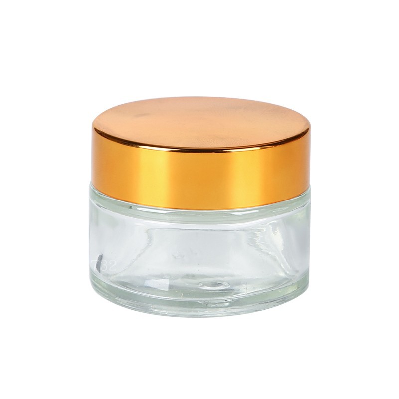 30g Transparent Glass Cream Jar for Skin Care Ointment Cosmetic Dispensing Empty Jar with Plastic Cap