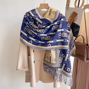 Poncho Cloak Jacquard Weave Scarf Imitation Cashmere Women Shawl Ethnic Style Tourism Cloak Warm Girl Coat Lady Capes