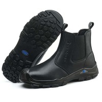 DQ307 - Prix d'usine, bottes de travail pour hommes en cuir, sans lacets, semelle extérieure en PU injecté, bottes de sécurité pour mineurs et ouvriers d'usine