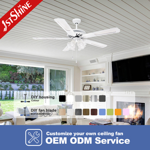 1stshine Ventilateur de plafond Blanc 5 Lames MDF AC Power Saving High Speed Ventilateur de plafond avec chaîne de traction - Product Image 4