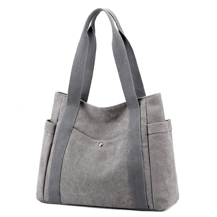 New Korean Fashion Trend Large Women's Casual Retro Handbags Laptop Beach Shopping Canvas Tote Single Shoulder Beach Bag