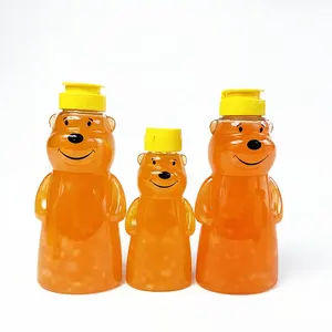 6 oz 12 oz Cute Squeeze Bear Shaped Honig glas Kunststoff behälter in Lebensmittel qualität