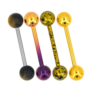 <span class=keywords><strong>Piercing</strong></span> <span class=keywords><strong>de</strong></span> Lengua <span class=keywords><strong>de</strong></span> Alta Calidad con Diseño <span class=keywords><strong>de</strong></span> <span class=keywords><strong>Ojo</strong></span> <span class=keywords><strong>de</strong></span> <span class=keywords><strong>Serpiente</strong></span>, Sin Anillo, Chapado en Platino y Oro, con Barra y Estrella - Product Image 5