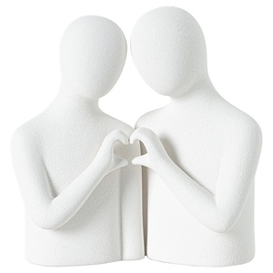 Figura de Pareja de Cerámica de <span class=keywords><strong>Estilo</strong></span> <span class=keywords><strong>Nórdico</strong></span> Abstracto Simple y Creativo, Modelo para <span class=keywords><strong>Decoración</strong></span> de Escritorio de Sala de Estar - Product Image 5