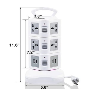 Manufacturer Price 11+2 USB Ports Power Strip 11 Way+2 USB Outlet <strong>Plug</strong> <strong>Extender</strong> with 2 USB Ports Electrical Outlet - Product Image 4