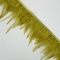 Bordure en plumes de coq colorées avec pointes blanches et rouges, franges décoratives DIY pour costumes de carnaval, chapeaux et accessoires vestimentaires