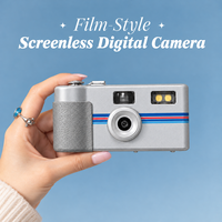 Kamera Digital Tanpa Layar Ringan, Kompak, Bergaya Retro, Logo Kustom, untuk Pemula Perjalanan