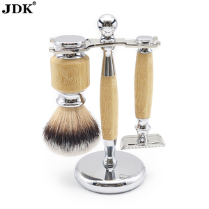 JDK New Design 3cp <span class=keywords><strong>Set</strong></span> di pennelli da <span class=keywords><strong>barba</strong></span> manico in bambù <span class=keywords><strong>Set</strong></span> di rasoio da barbiere per la cura della <span class=keywords><strong>barba</strong></span> - Product Image 1