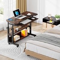 Pour Tribesigns Brun Hauteur Réglable Table Roulante Chariot Portable Mobile Ordinateur Portable Support pour Bureau ou Canapé Design Moderne