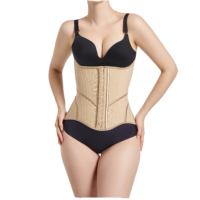 Langqin 2024 New Style Firm Control <strong>Crocheted</strong> Latex Corset Waist Trainer Button Back Girdle Tummy Control Anti-Bacterial Quick
