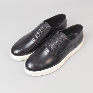 Chaussures bateau en cuir véritable pour hommes, à lacets, bout rond, respirantes, semelle extérieure en caoutchouc, toutes saisons, semelle intermédiaire en EVA - Product Image 4