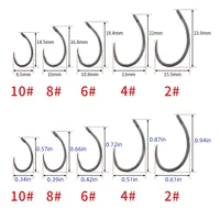 Hirisi Hameçons de pêche sans ardillon en acier à haute teneur en carbone revêtu de PTFE 8012 15 pièces par paquet dans un emballage personnalisé