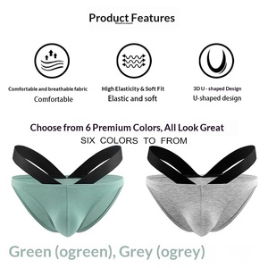 Nuovi Slip da <span class=keywords><strong>Uomo</strong></span> Sexy Standard con Doppio Strato e <span class=keywords><strong>Scollo</strong></span> a V, Bikini a Vita Bassa in Modal Sottile, Lavorati a <span class=keywords><strong>Maglia</strong></span>, Vendita all'Ingrosso - Product Image 2
