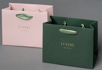 Vente en gros de sacs en papier de luxe avec logo personnalisé imprimé, rose, blanc, violet, boutique de vente au détail, sacs en papier à provisions avec votre propre logo