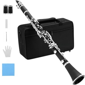 Clarinete Bb de Baquelita con Acabado Diversificado, Clarinete Negro Niquelado para Niños y Adultos, Entrega al por Mayor a Tiendas de Música - Product Image 1