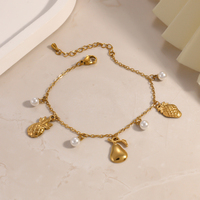 Bracelets/Bracelets rigides tendance en acier inoxydable plaqué or 14 carats de haute qualité avec perles géométriques pour femmes, hypoallergéniques, vente en gros