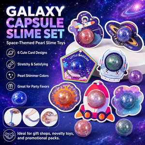 Set de Slime Galaxy Capsule al por Mayor, 6 Diseños Espaciales, Bolas de Slime con Brillo Perlado de 38mm y 50mm, OEM, Regalo para Fiestas - Product Image 1