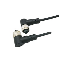 Connecteur à angle droit M12 moulé en TPU une femelle codée à 4 broches pour ouvrir l'extrémité libre du câble