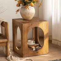 Table basse de rangement en bois massif de style minimaliste moderne DISHI, design portable, meubles de salon