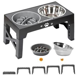 Üst satış çift Diner hayvan mama kabı gıda sınıfı yükseltilmiş Abs köpek kase 2 paslanmaz çelik köpek yemek kasesi - Product Image 1