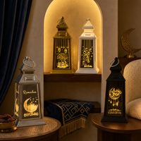 Lanterne LED 3D, décoration du Ramadan, Eid Mubarak, mosquée islamique, lampe lune étoile pour une décoration intérieure chaleureuse et confortable, ornement de table