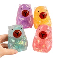 Balle anti-stress créative en TPR style dessin animé Capybara, jouet à presser en poudre d'or et maltose, pour enfants de 14 ans et plus, fabriqué à Yiwu