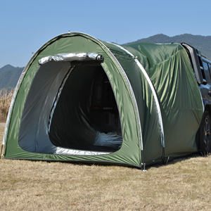 Grande tente SUV 4 saisons pour 2 personnes, tente de lit de camion, verte, poteaux en aluminium, imperméable PU4000mm, tente de <span class=keywords><strong>camping</strong></span> arrière de voiture - Product Image 3