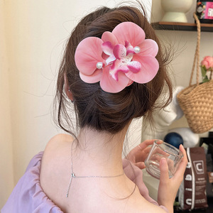 Pinza de Pelo con Diseño Floral de Orquídea, Estilo Coreano, para Mujer, Dulce y Moderna, para Fijar el Flequillo, Accesorios para el Cabello - Product Image 1