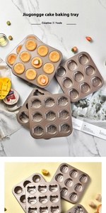 Plats de cuisson en acier <span class=keywords><strong>au</strong></span> carbone antiadhésifs de forme personnalisée moules de cuisson à 9 cavités pour gâteau plaque à biscuits four de cuisine plateau d'ustensiles de cuisson - Product Image 2