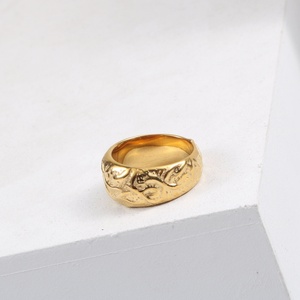 <b>Thick</b> Waterproof PVD Plated <b>Rings</b> Jewelry Unique Design Stainless Steel <b>Ring</b> for Women - Product Image 2